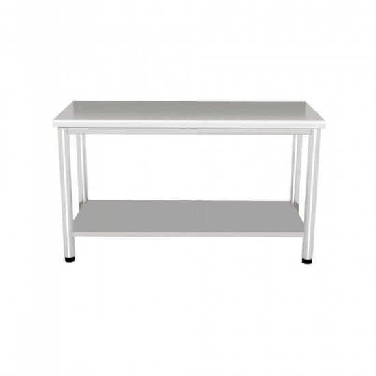 BANCO DA LAVORO PER PASTICCERIA 2200x800 SENZA ALZATINA CON RIPIANO INTERMEDIO - cornerchef