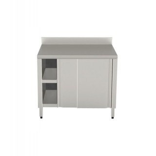 CABINET TABLE 1600X700 WITH SLIDING DOORS WITH INTERMEDIATE SHELF AND BACK