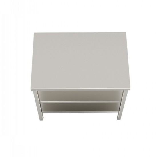 OPEN TABLE 700x700 WITHOUT BACKSIDE WITH 2 LOWER SHELVES - cornerchef