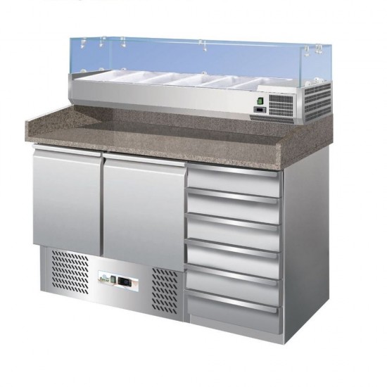 Banco pizza refrigerato statico con cassettiera Forcar 