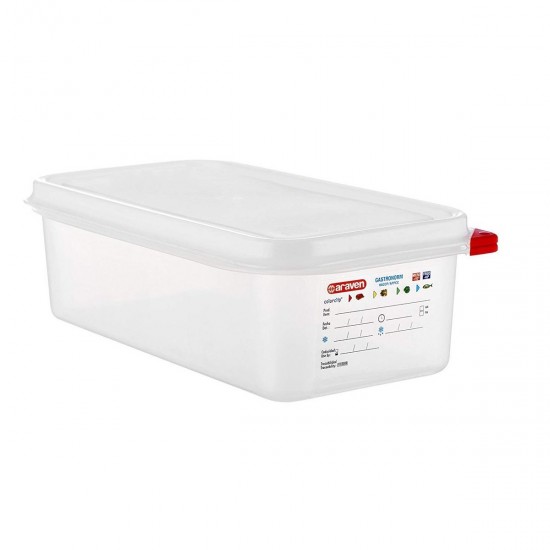TRANSPARENT CONTAINER WITH AIRTIGHT LID GN 1/3 100MM 4 L - risto&food