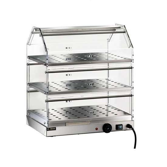 VETRINA RISCALDATA INOX 3 RIPIANI CM85X35X54H