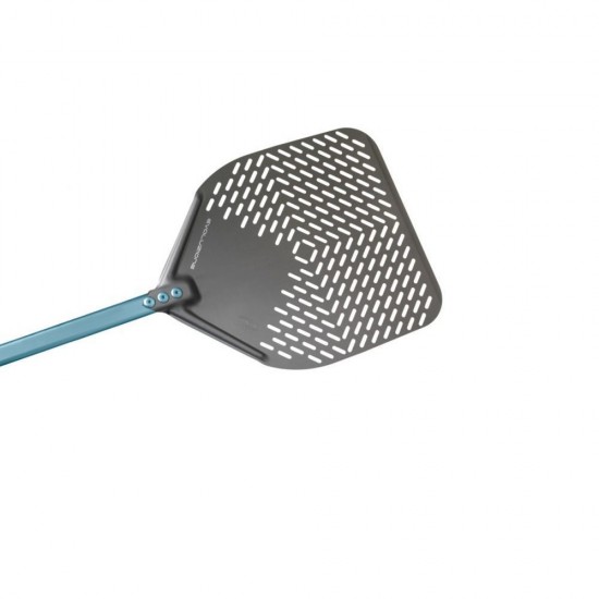 RECTANGULAR PERFORATED PIZZA PEEL IN ALUMMINUM 33 CM, H 180 HANDLE - professionale