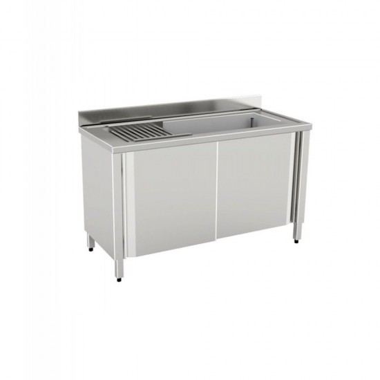 SLIDING CABINET SINK MACERO AND WASHING POTS 1400X700 - professionale