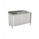 SLIDING CABINET SINK MACERO AND WASHING POTS 1400X700 - professionale