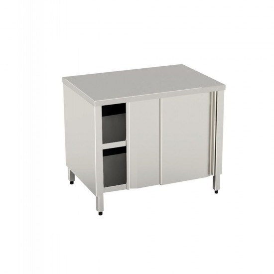 CABINET TABLE 1000X700 WITH SLIDING DOORS WITH INTERMEDIATE SHELF - professionale