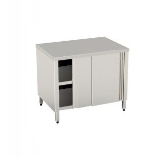 CABINET TABLE 1400X600 WITH SLIDING DOORS WITH INTERMEDIATE SHELF