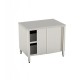 CABINET TABLE 1600X700 WITH SLIDING DOORS WITH INTERMEDIATE SHELF - cornerchef