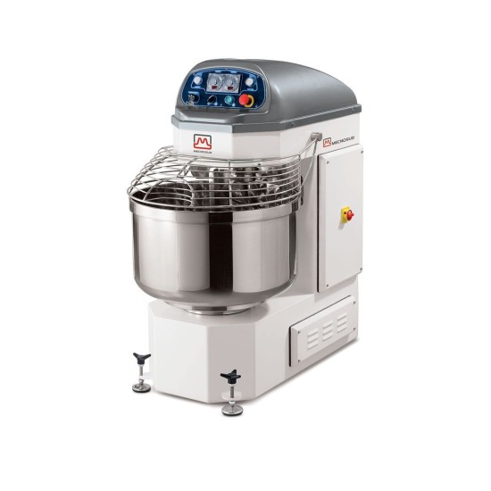 IMPASTATRICE SPIRALE AUTOMATICA MOD.SP KG.50 ,TIMER TOUCH SCREEN CON PROGRAMMI,CARTER VASCA CHIUSO, TELAIO ALTO +20 CM,TOTAL BLACK,V.400/50/3 - cornerchef