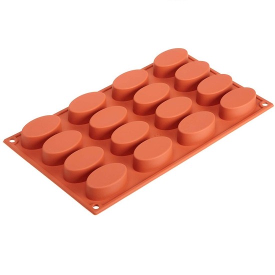 STAMPO IN SILICONE ROSSO 16 OVALI