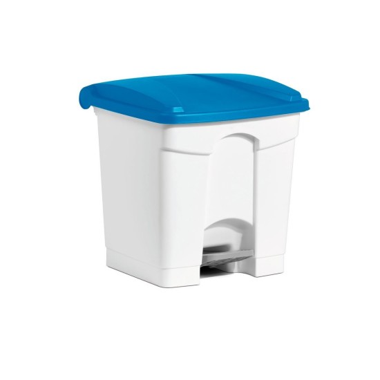 WHITE PEDAL WASTE BIN WITH BLUE LID LT. 30 - professionale