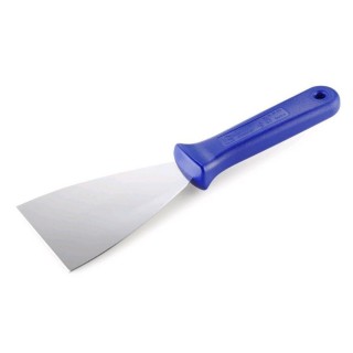 STAINLESS STEEL SPATULA WITH BLUE HANDLE
