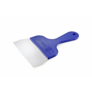 STEEL SPATULA WITH BLUE HANDLE