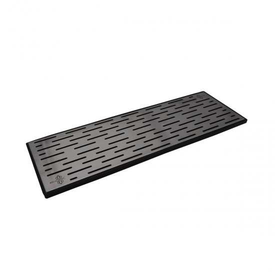 BLACK RUBBER MAT FOR GLASSES 60X20 WITH STEEL GRID - professionale